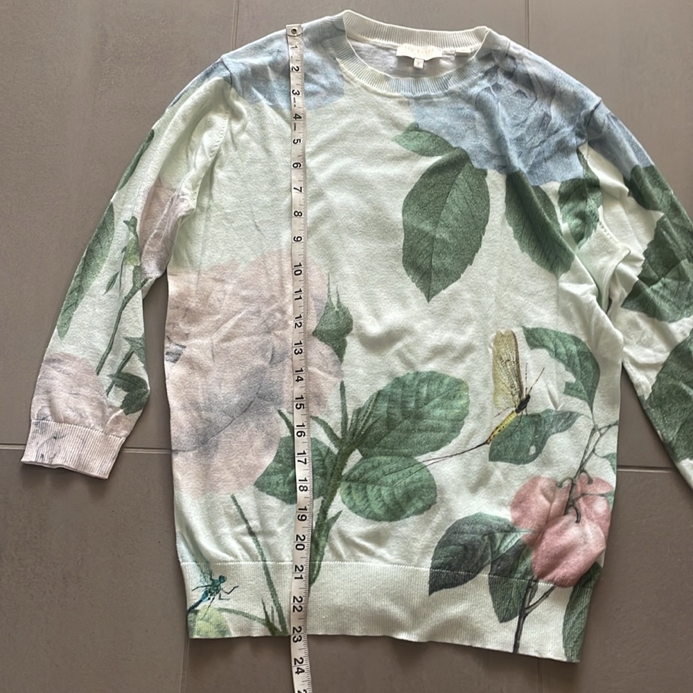 Ted Baker Blue and Green floral insect pullover sweater - Picture 10 of 16
